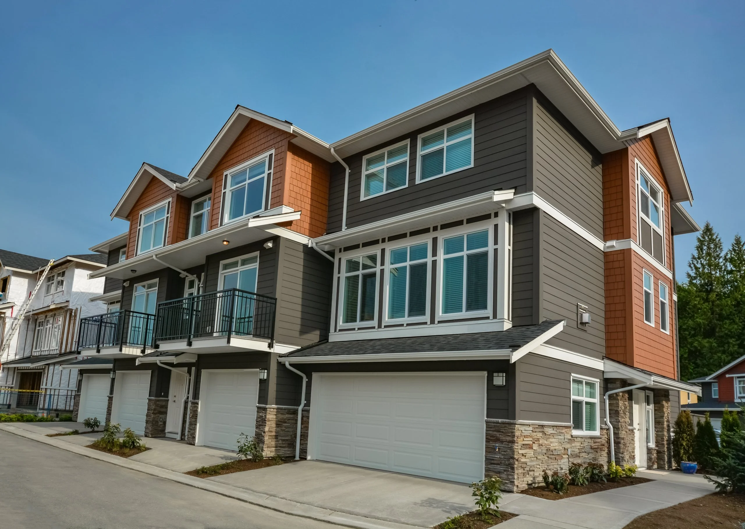 A row of Calgary townhomes